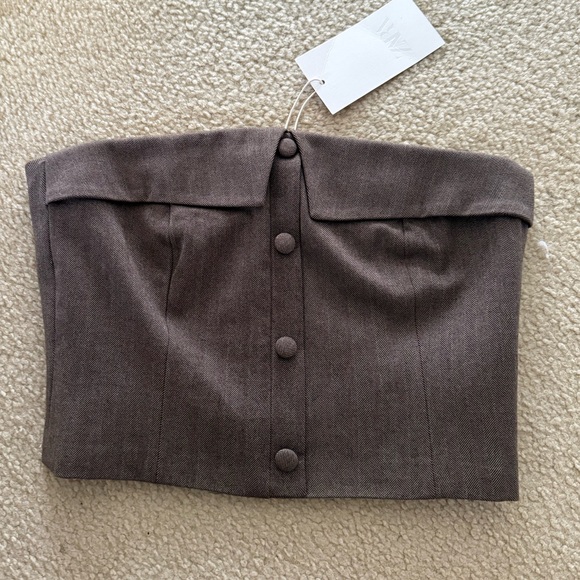 NWT Zara Herringbone Bustier Corset Tube Top - Picture 10 of 13